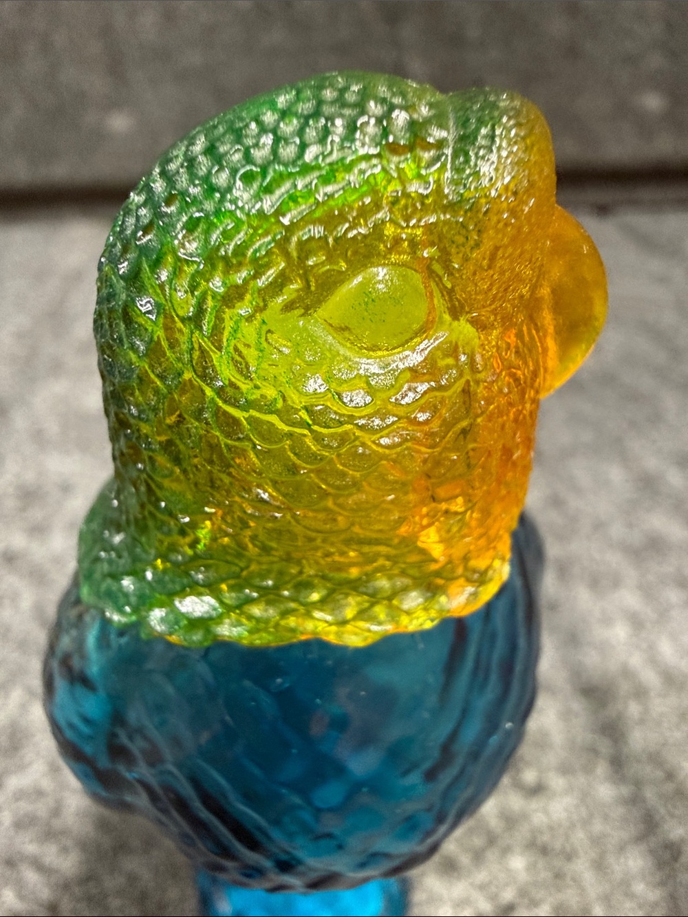 Avon Island Parakeet Blue and Green Glass Bottle - Picture 9 of 12